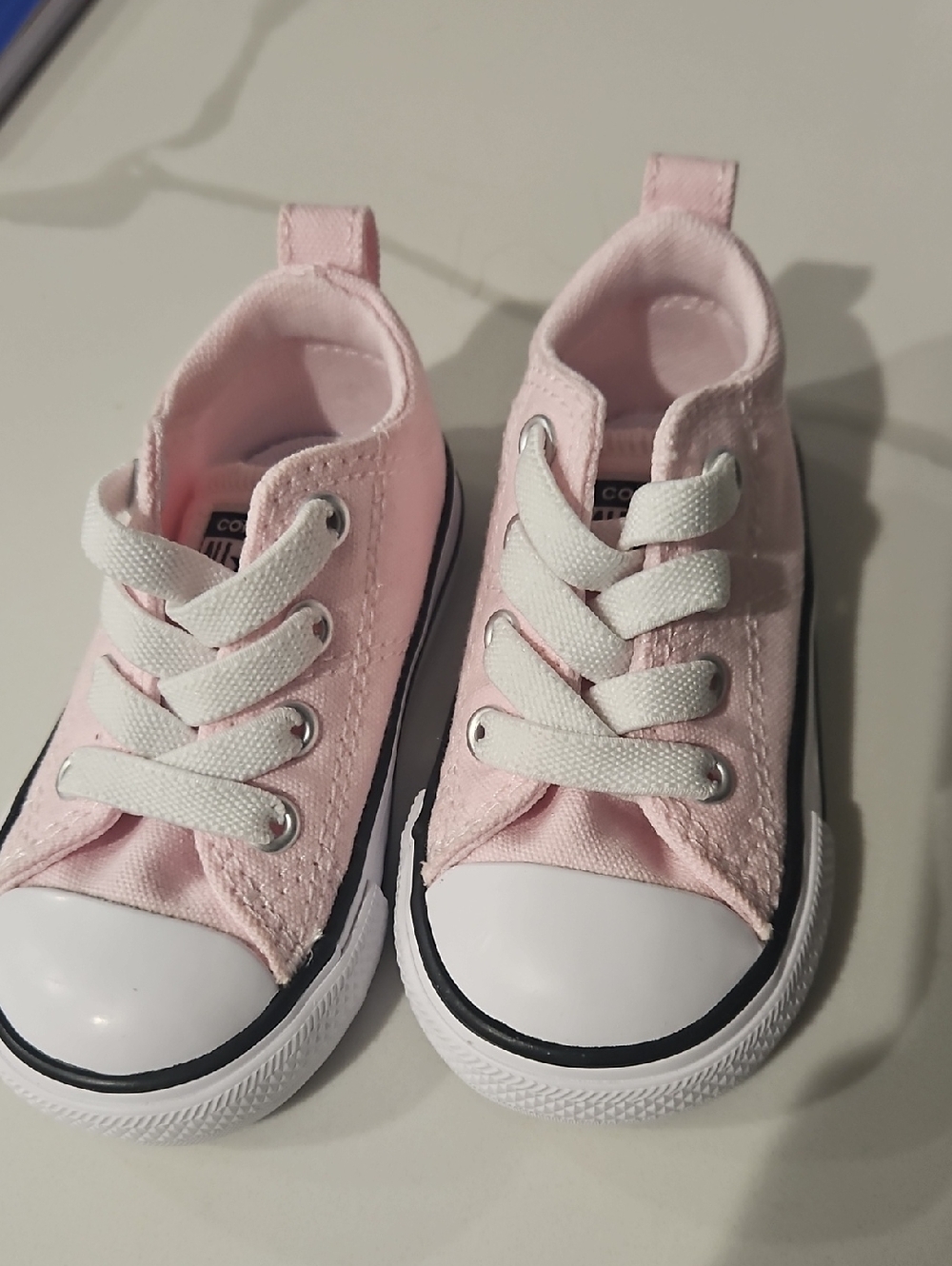 Cute Pink Canvas Converse Kids Sneakers with White Toe - Casual Everyday Shoes